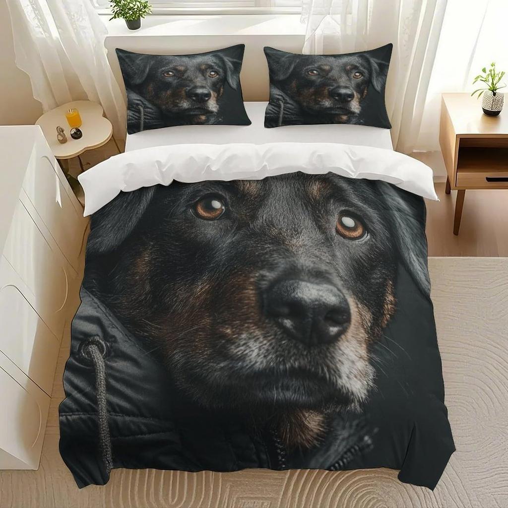 Pet Dog Hound Pattern Bedding Sets Cute Puppy Print Duvet Cover Bed Comforter Set Exquisite Bed Supplies Set Luxury Gift