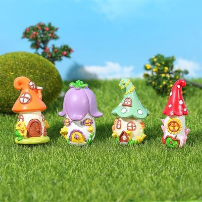 Mini Huis Desktop Hars Ambachtelijke Ornament 3D Kleine Leuke Geschenken Fairy Garden Mushroom Cottage Desktop Decor Miniatuur