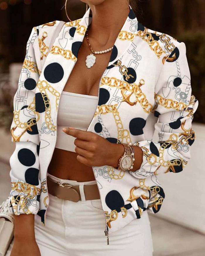 Módní Dámské Dámská Bomber bunda na zip Casual Coat Outwear Plus Size S-5XL
