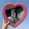 Ins Love Heart Cosmetic Mirror Wall Hanging Dormitory Dressing Mirror Pink White Korean Living Room Decorative Mirrors For Girls