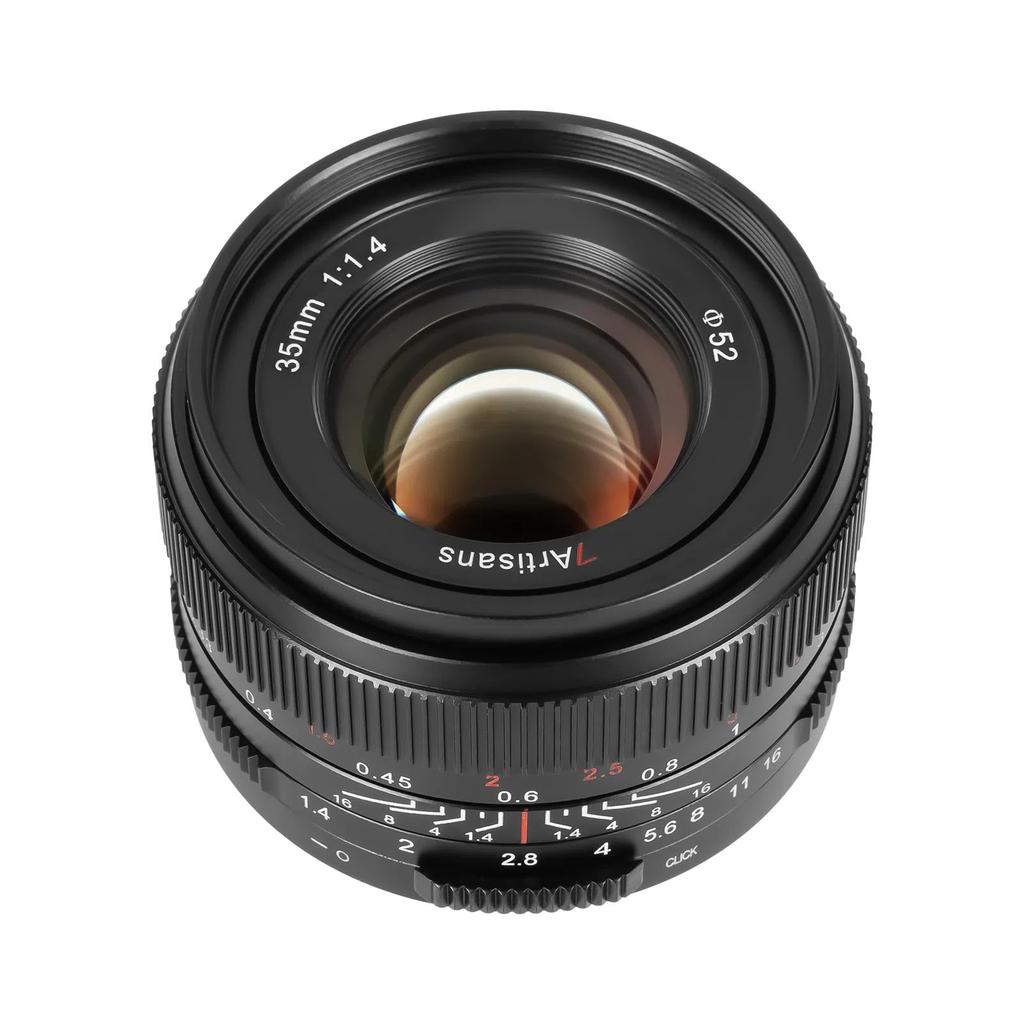 7artisans 35mm III RF Mount Canon RF Single Focal Interchangeable Large Black F1.4 Lens, Compatible, Length, Lens, Aperture, Full-Frame, (2-Year