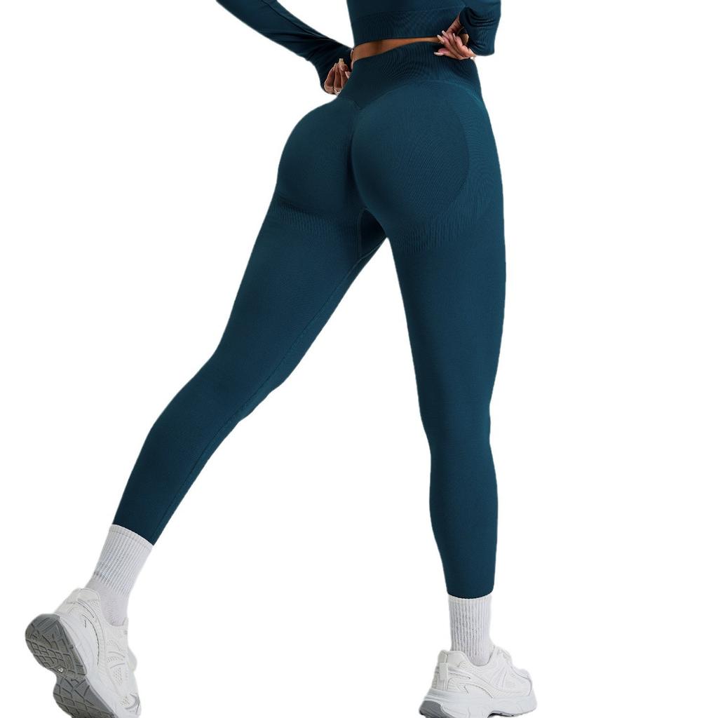 New Seamless High Waisted Fitness Pants, Women'S Peach Hip Lifting Yoga Pants, Breathable Quick Drying Running Sports Leggings