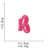 Pink Embroidered Alphabet Patch for Clothing Decoration