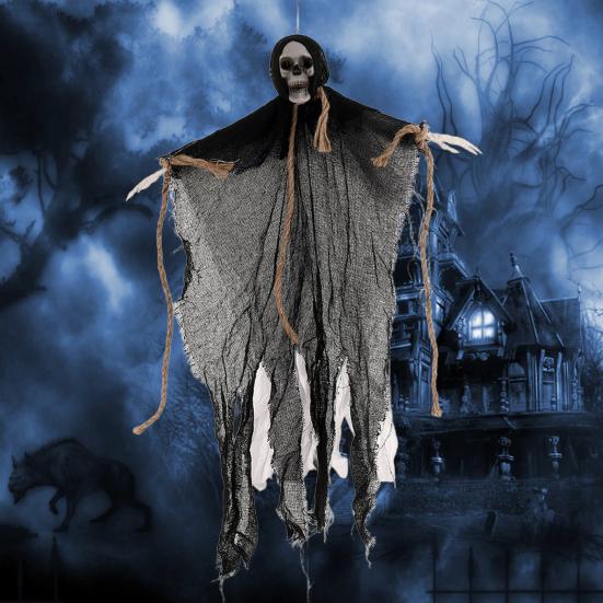 Hengende skjelettdekorasjon Halloween Utendørs Menneskeskjelettdekorasjon Spøkelseshusrekvisitt for Gårdsplass Hage Innendørs Dekor