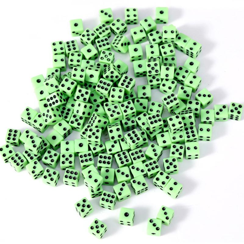 100PCS/Pack 8mm Size Acrylic Dice 5 Colors Available Standard Six Sided Colorful Dots Suitable for Bar KTV Party Game Supply ZYF