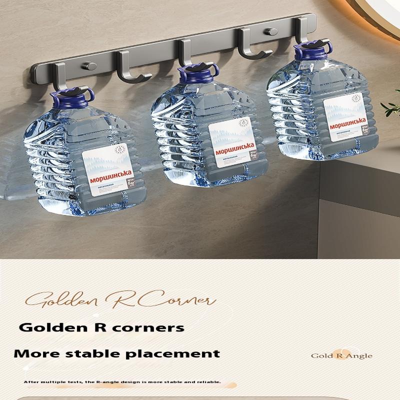 Space Aluminum Bathroom Hook No Drilling Strong Adhesive Coat Hook For Bathroom Kitchen Wall Mounted Clothes Hanger