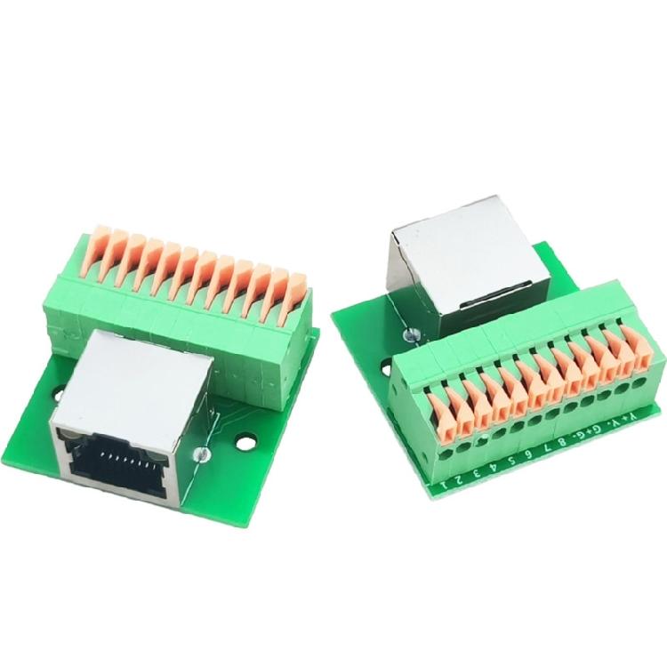 Screw Terminals RJ45 Female Sockets DIN Rail Adapter With LED Light For Industrial Networkings Connectivitys