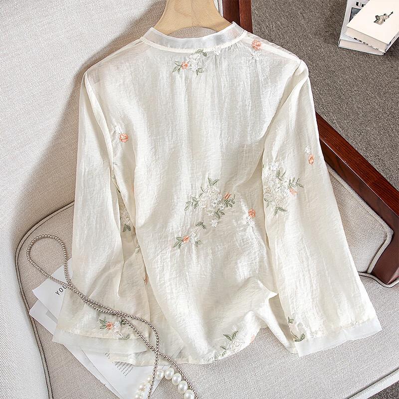 Women's New Chinese Style Retro Loose Stand-up Collar Shirt