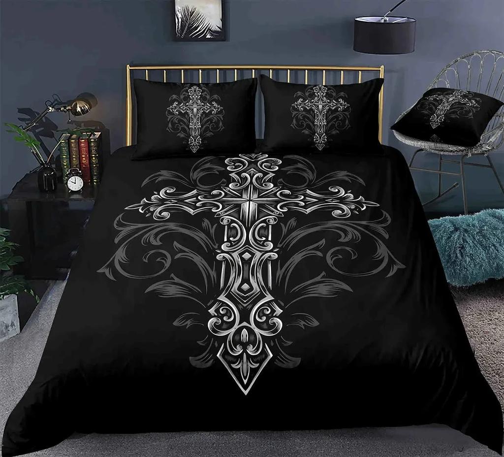 Jesus Cross Christian Christ Believer Comfortable Duvet Cover Pillowcase Bedding Set Children Bedroom Decoration Home Textile
