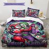 Name Custom Clown joker Pattern Bedding Set Quilt Cover Pillowcase Home Decor Gift (1 * duvet cover + 2 * pillowcase, without core)