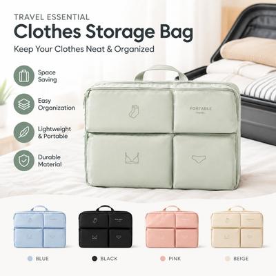 Lightweight Clothes Storage Bag Foldable Divided Storage Bag Travel Organizer Bag  Closet Storage