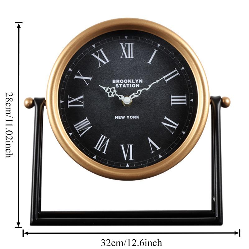 

Home Decor Desktop Clock Ornaments American Living Room Decoration Creative Silent Art Table Clock