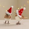 Soft Fabric Christmas Bird Ornament for Tree Shelf or Desk Display, Holiday Accent with Ready to Place Styling