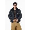 Mens Faux Rabbit Fur PU Padded Jacket Loose Fit Warm Winter Work Coat Couples