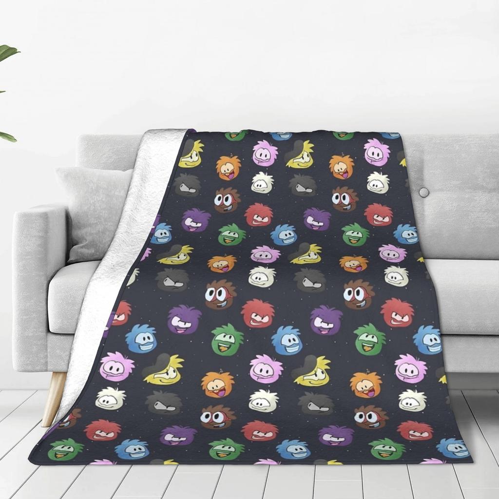 Club Penguin Puffles Pattern  Blanket  Flannel Awesome Soft Throw Blanket for Coverlet All Season,