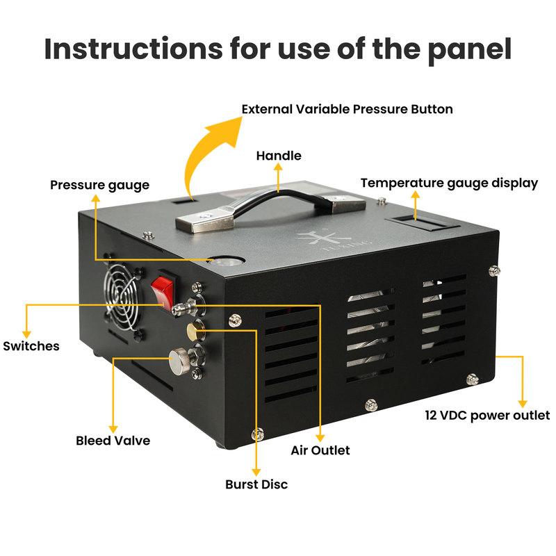 TUXING 4500Psi PCP Air Compressor Built-in Transformer High Pressure Electric Compressor 110v/220v Adjustable Voltage for Airgun