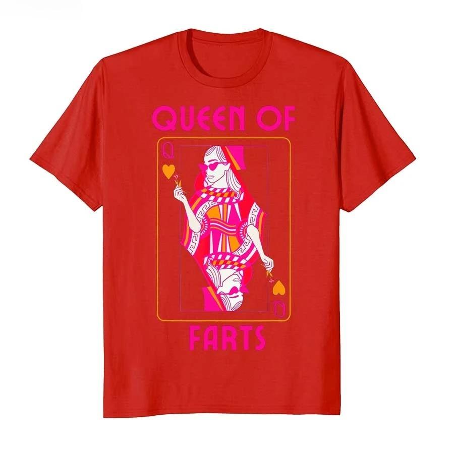 Queen of Farts Embarrassing Joke Humor Printed Tshirt Women Casual T Shirts Short Sleeve Tops Women Summer Soft Clothing