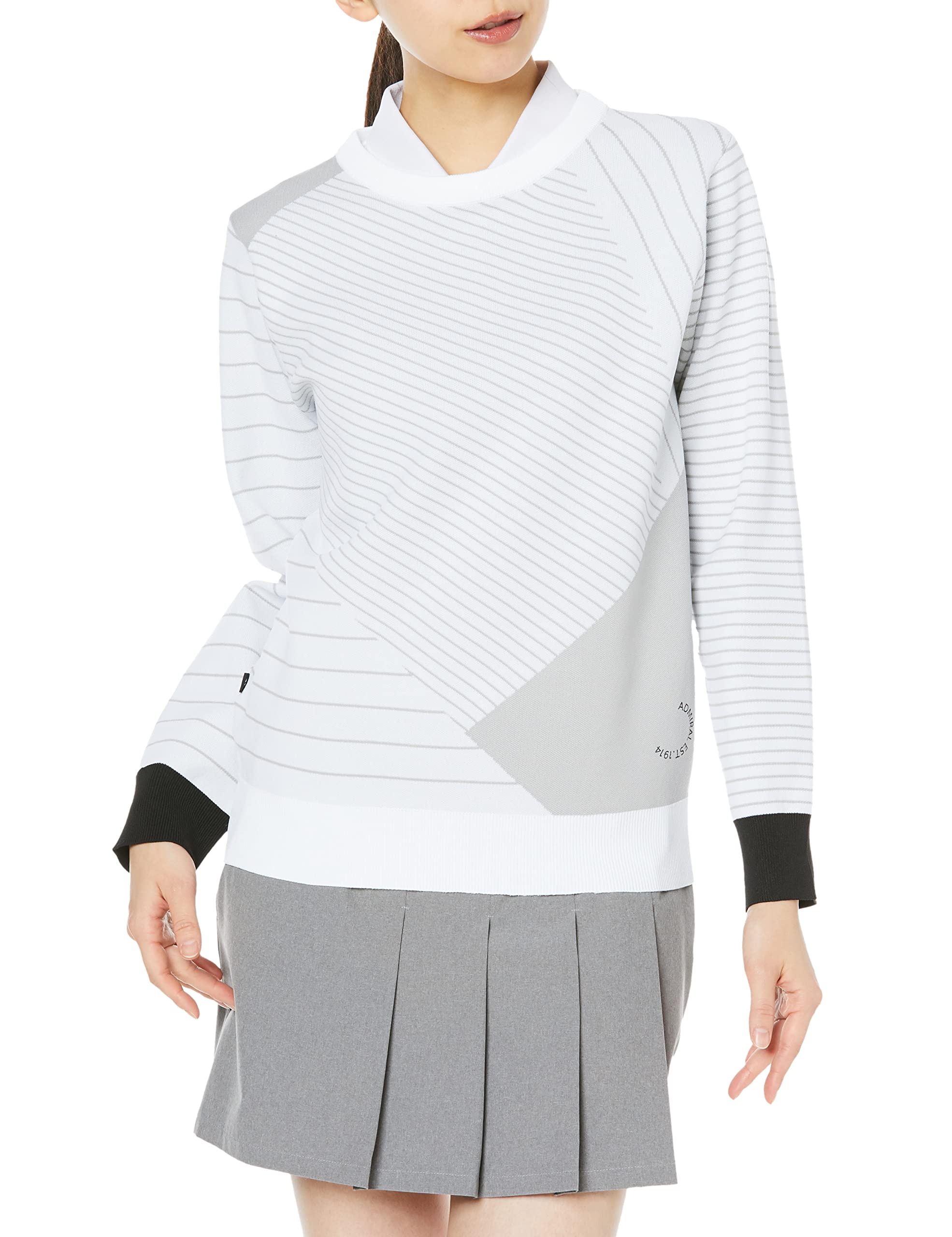 

Admiral Golf ADLA277 Women s Performance Geometric Crew Knit Sweater, White, Size LL