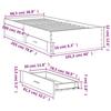 VidaXL Bed Frames and Drawers, Slatted Bed Base, Adult Bed, Single Interior Bedroom Bed, Smoked Oak 100x200 3280423
