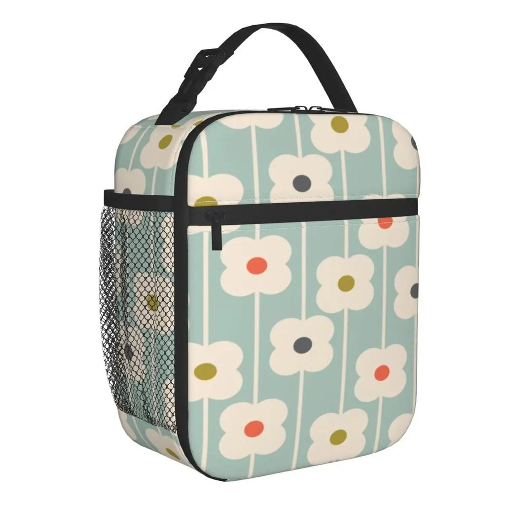 Abstract Flowers Orla Kiely Portable Lunch Box Leakproof Scandinavian Style Thermal Cooler Food Insulated Lunch Bag Kids School