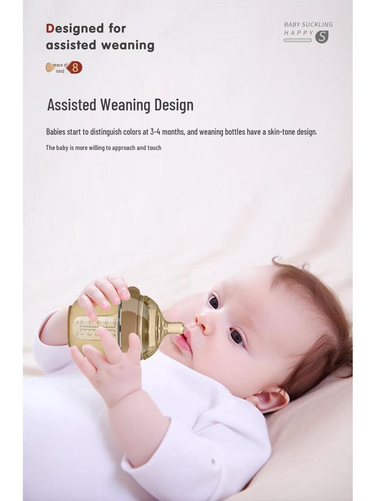 Silicone Baby Bottle: Soft, Drop-Proof, Breast Milk Imitation for Newborn Weaning, Standard Mouth