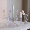 Creativo Luminoso Vetro Borosilicato Portacandele Vaso da Fiori Ornamento Supporto Lusso Leggero Romantico Cerimonia Nuziale Colorato