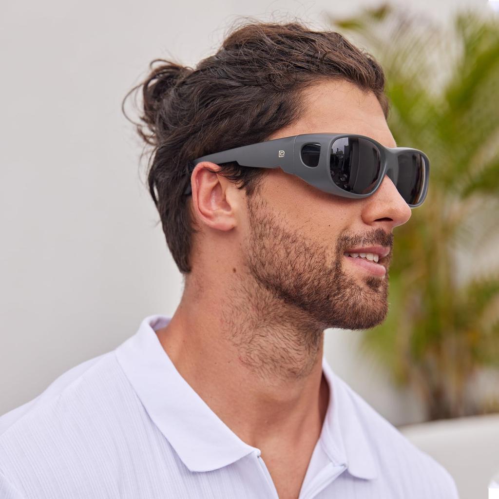 DUCO Polarized Lenses with UV400 for Men and 8965 Over-the-Eye Sunglasses, Protection, Women, Gray,