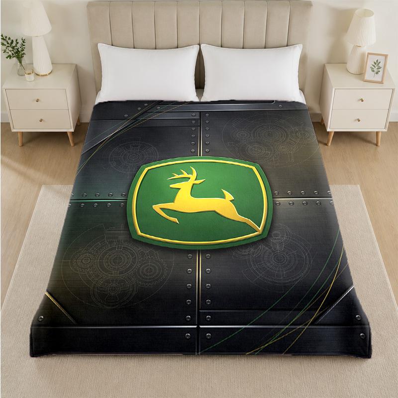 John Deere Print Flanelldecke Gemütliche Leichte Plüschdecke für Bett Sofa Haushalt