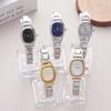 Vintage Oval Ladies Quartz Watch Slim Stainless Steel Bracelet Band Minimalist Small Dial Student Daily Elegant Wristwatch
