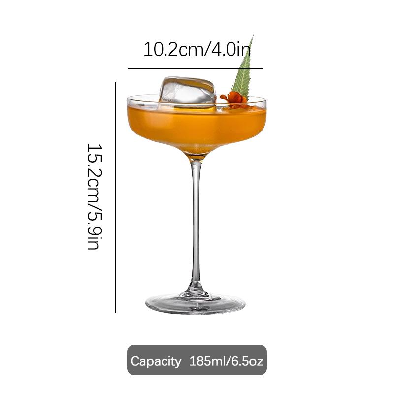 Wide Mouth Goblet Creative Cocktail Glasses Cups High Foot Martini Glass Cup Thin Stem Champagne Glasses Cup Expanded Tower Cups 185ml