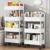 Mobile Bookshelf Kitchen Organizer Cart with Wheels Storage Trolley Multi-Layer Bathroom Shelves Household Snacks Storage Rack