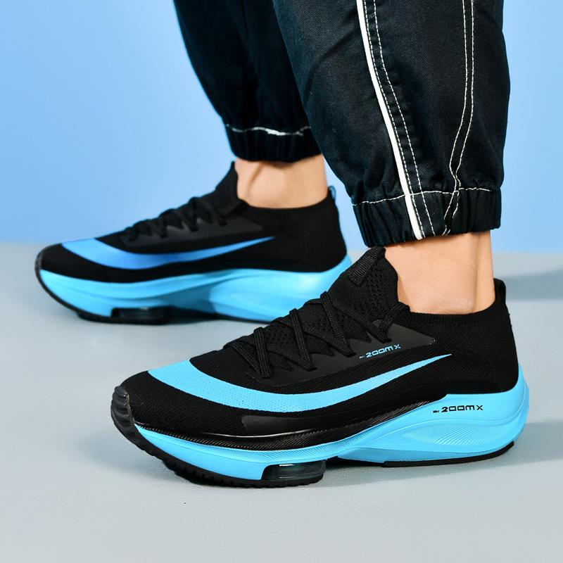 Large Size Outdoor Sports Running Shoes Men's Broken Two Mesh Breathable Ultra-light Fashion Low-top Air Cushion Shoes Tide