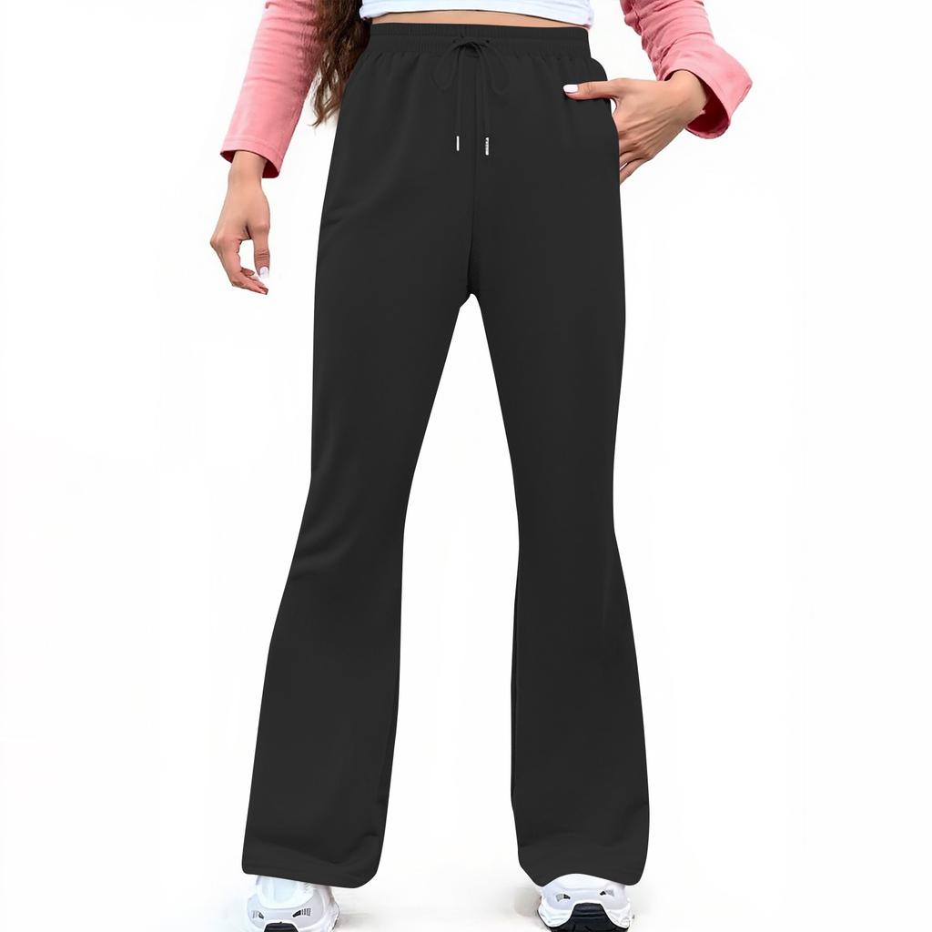 Women's Flare Leg Sweatpants High Waisted Baggy Sweat Pants Drawstring Athletic Pants