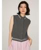 Emi Collared Knit Free Size Vest, 13WNT254087, Women's, Gray,
