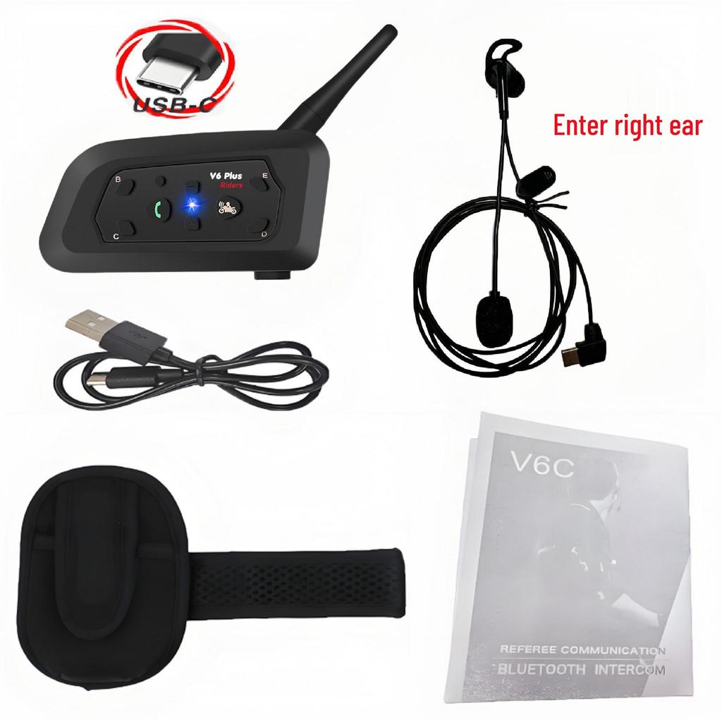 V6C Neutral Wasserdichtes Bluetooth Fußballschiedsrichter-Headset-Helm
