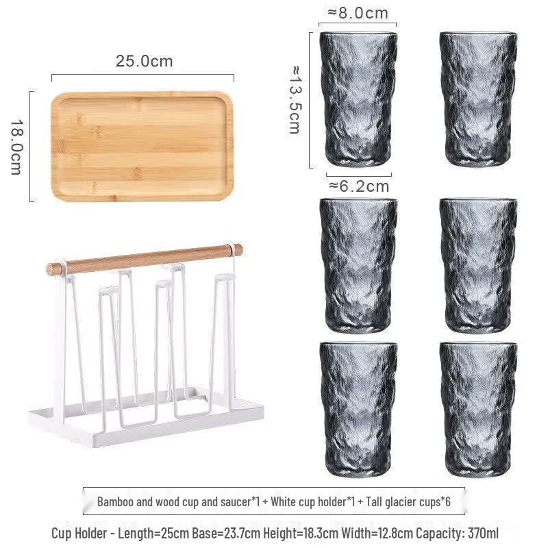 ZISIZ Glacier Pattern Glassware Set