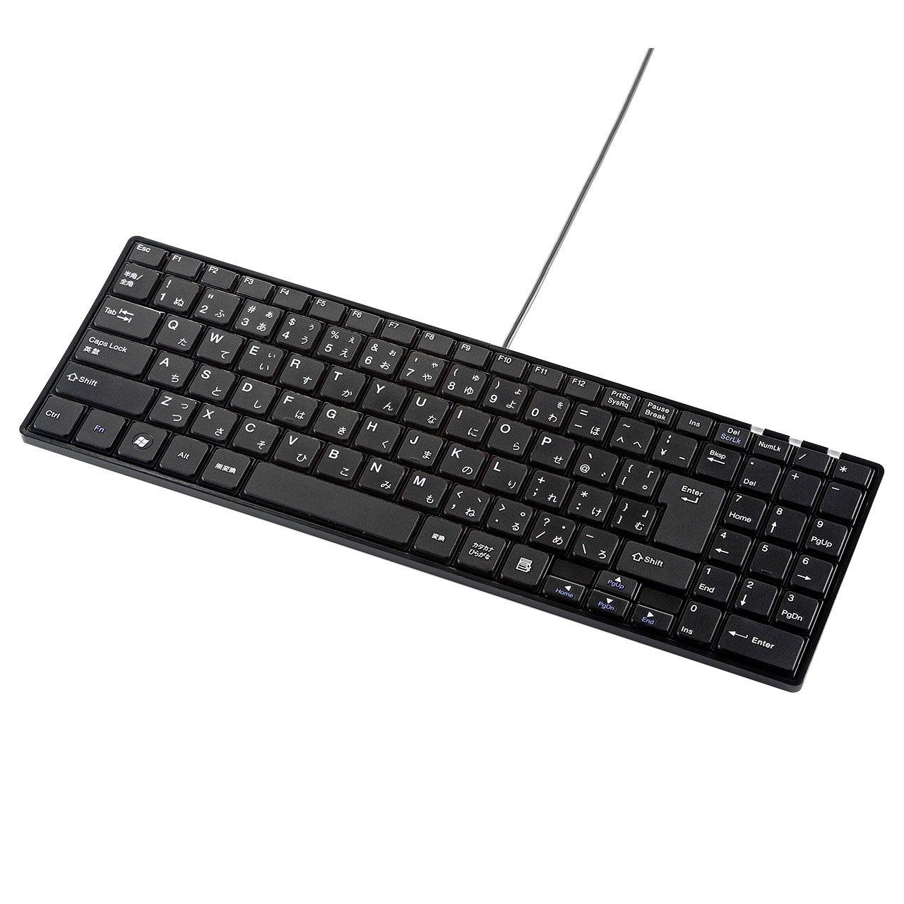 

Sanwa Supply SKB-SL19BK Wired Slim Keyboard, Quiet Keys, USB A Connection, 102 Keys, Japanese Layout, Pantograph