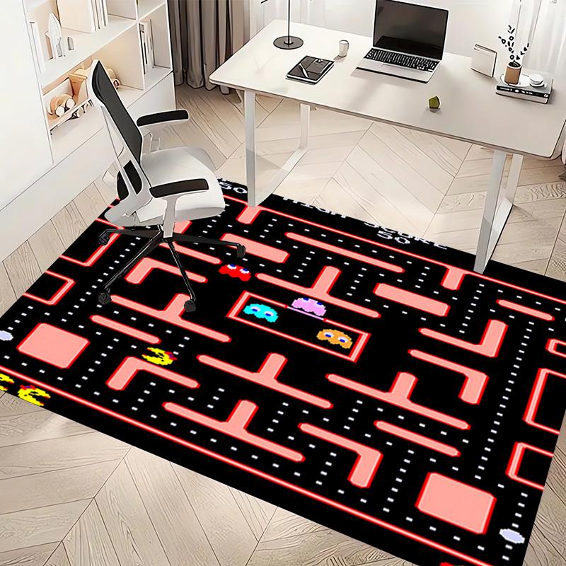 P-PacMan Game Print Area Rug - Soft,Washable Non-Slip Indoor Mat,Living Room,Home Office Decorative Rug
