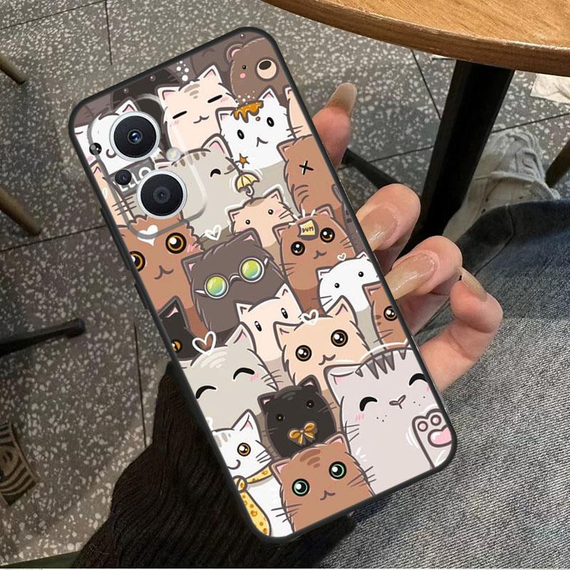 Funny Cute Cats Funda For OPPO Reno 8T 2Z 4Z 5Z 10 4 5 6 7 8 Lite OPPO Find X2 X3 Neo X6 Pro X5 Lite Case