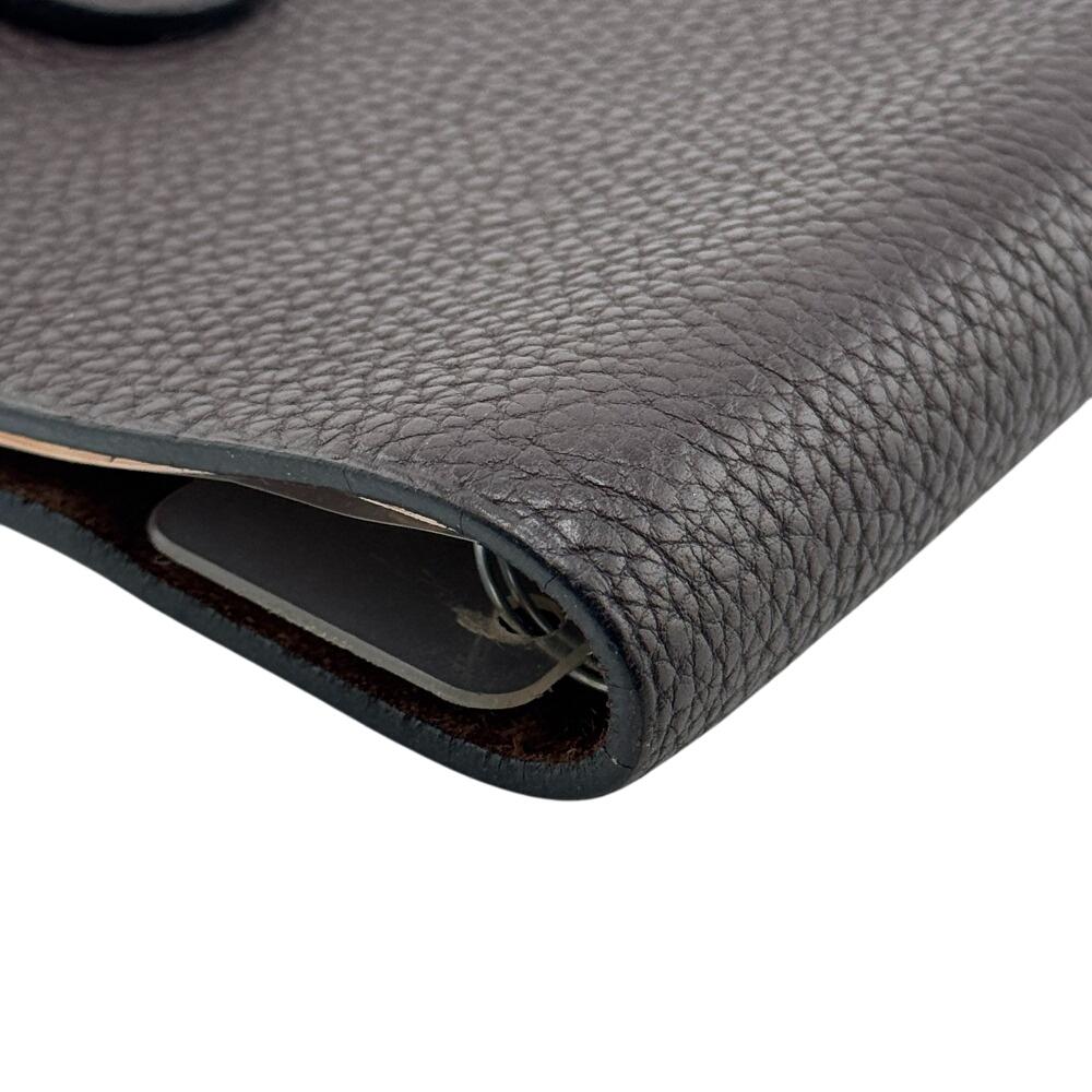 HERMES leather Uris mini Notebook cover Brown leather unisex Used