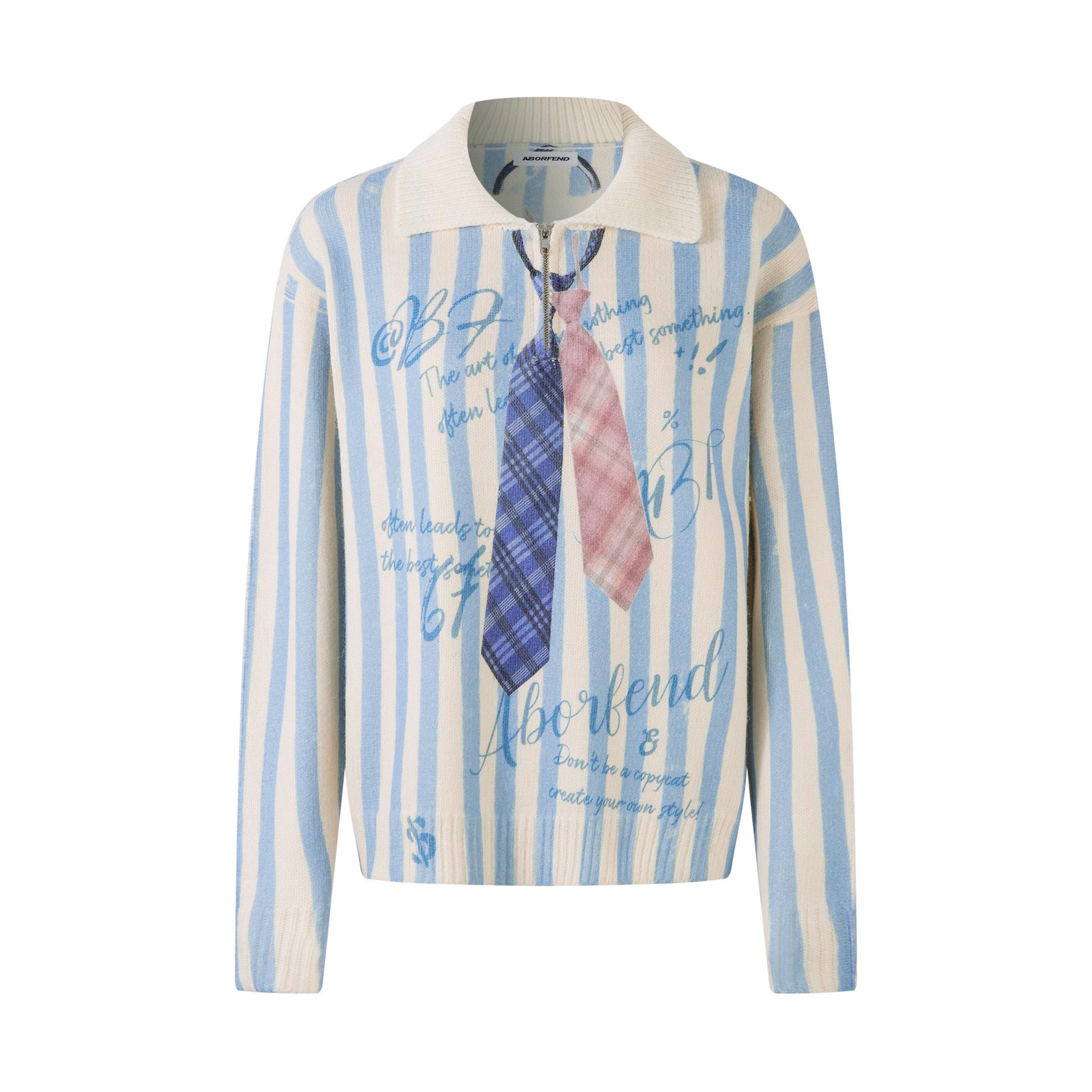 

Bai Feng Unisex American Retro Striped Polo Sweater - College Style Knitwear Extra Large абрикосовий/синій