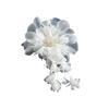 Reusable Handmade Flower Brooch Tassels Fabric Corsage Elegant Organza Flower Applique  Dance