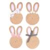 4Pcs Jute Rope Rabbit Coasters Table Mat Pad Cloth Cup Doily Tea Dining Coaster Mug Tablecloth Placemat Kitchen Easter Decor