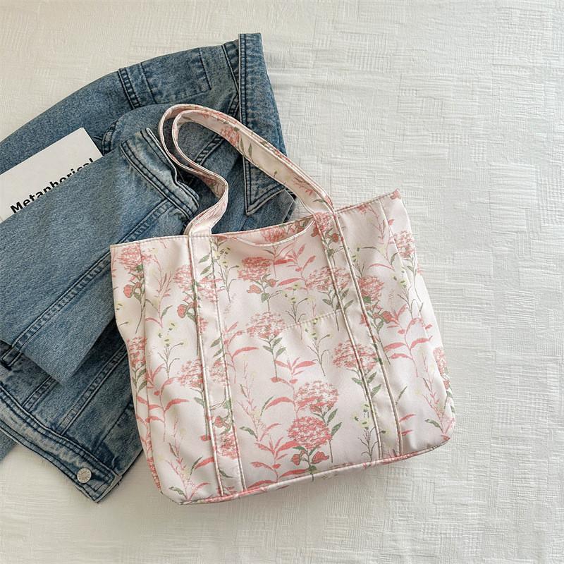 Versatile School Tote Bag For High School Girls Large Capacity Durable In Red Blue Pink розовый