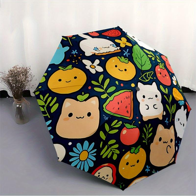 1pc CuteFruits Automatic Umbrella - 8-Rib Foldable Design, Outdoor Adventures, and Family Celebrations yy250829103