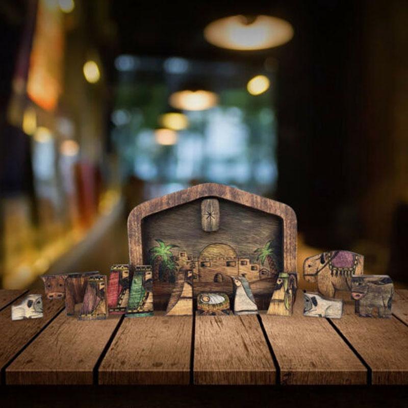 Wooden Jesus Puzzles Nativity Set Nativity Puzzle Jigsaw Puzzle Game Desk Figurines