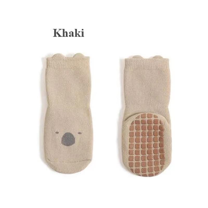 5 Color 1Pair Baby Toddler Non Slip Socks, Cute Baby Socks with Grips Crew Socks Baby Clothes Socks Kids Girl Socks Boy Socks