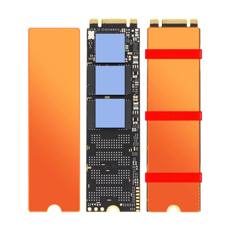 JEYI M.2 NVMe Copper Heat Sink with Thermal Pad and Rubber Straps for 2280 SSD Laptops Cooling Heatsink