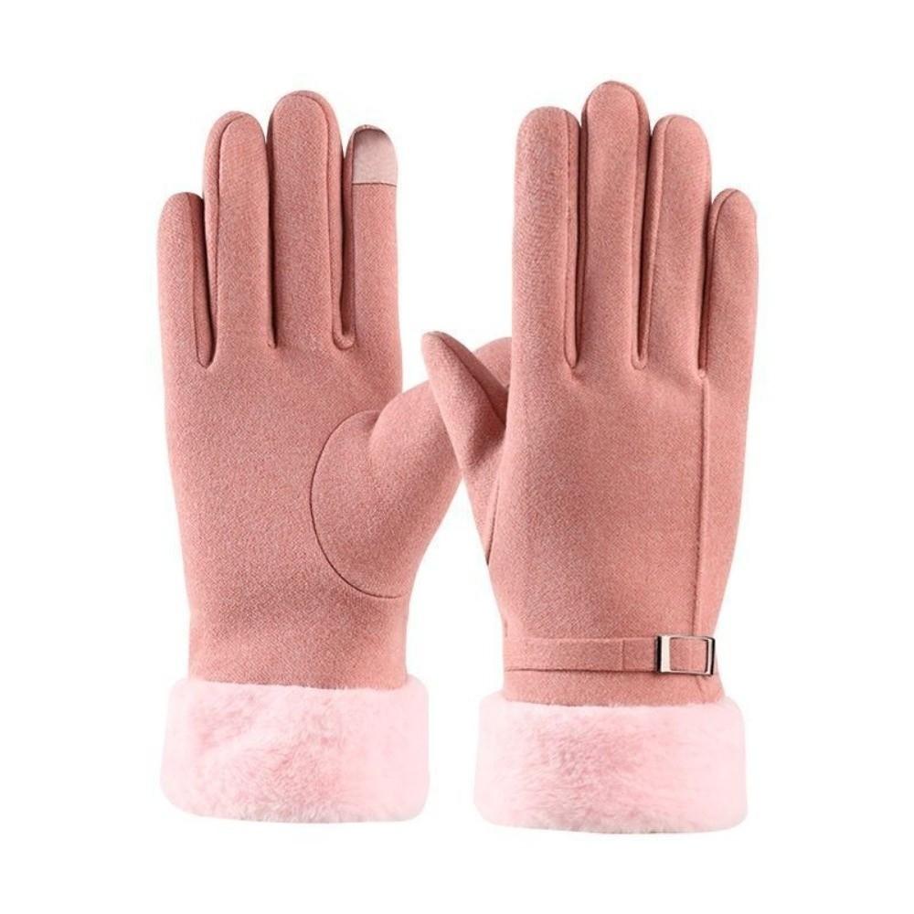 Warm Full Finger Mittens Touch-screen Riding Protective Mittens Plush Driving Gloves Cycling