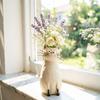 Quirky Cat Vase Handcrafted Resin Cat Flower Vase Funny Kitty Planter for Desk Shelf Boho Home Decor Gift for Cats Lovers